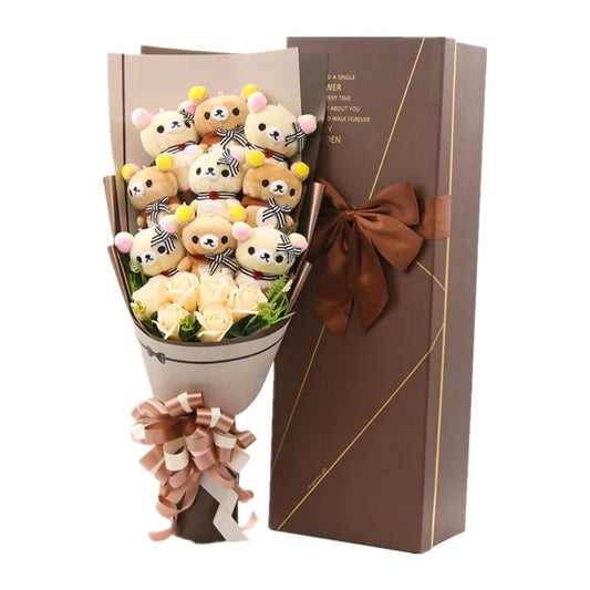 Teddy Bear Stuffed Animal Plush Flower Bouquet - Kyootii