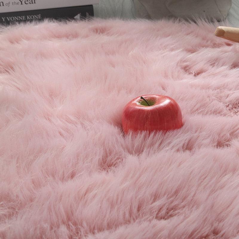 Faux Fur Fluffy Round Rug Plush - Kyootii